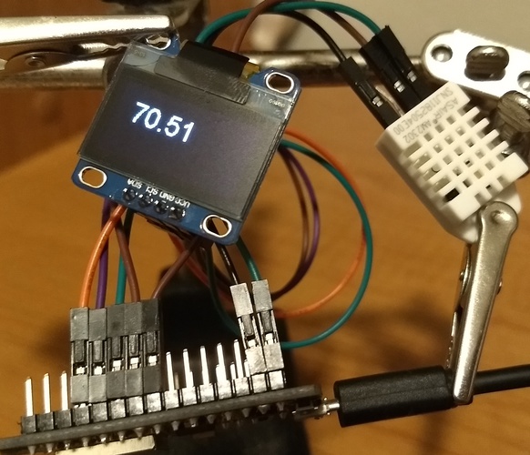 Display showing current temperature