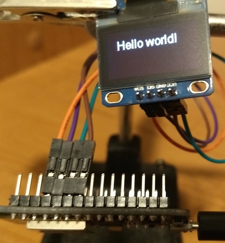Display showing hello world